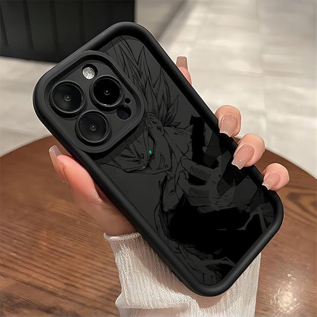 Anime Saiyan Krieger Handyhülle aus weichem TPU für Apple iPhone 11 bis iPhone 17 Pro Max in Schwarz - Bild 1
