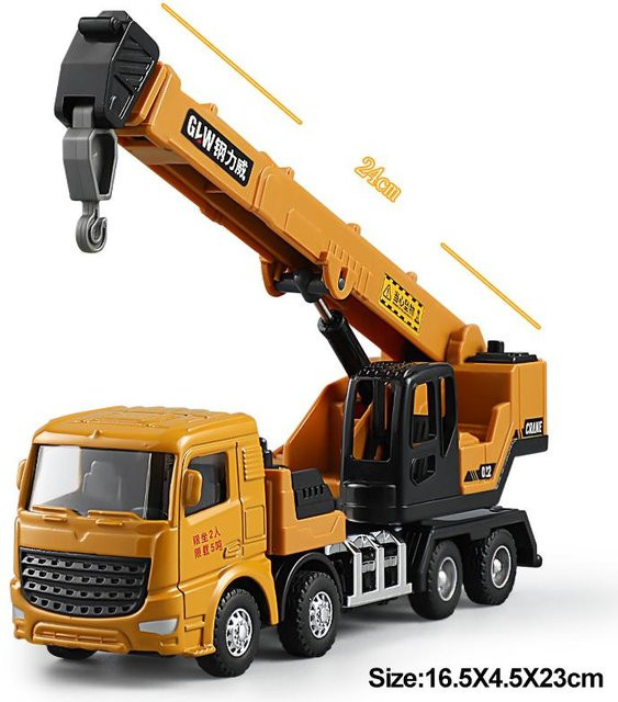 Linyi toy car Ingenieurwesen Druckguss Kran Bagger LKW, Spielzeug, 1:55, ab 3 Jahre - Bild 1