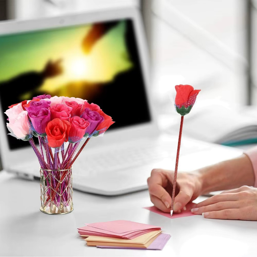 TWBEB Rosen-Kugelschreiber mit Blumen-Design für Valentinstag und Hochzeiten - Bild 5