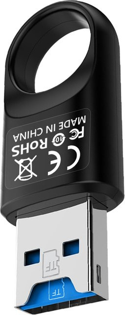 ALLOYSEED USB 3.0 Speicherkartenleser Adapter für TF und SD Karten in Schwarz - Bild 1