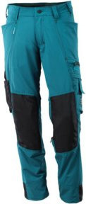 Mascot Arbeitshose mit Knietaschen und Reflexstreifen in Petrol aus Stretchstoff mit Cordura-Verstärkung Größe 82C46 - Bild 1