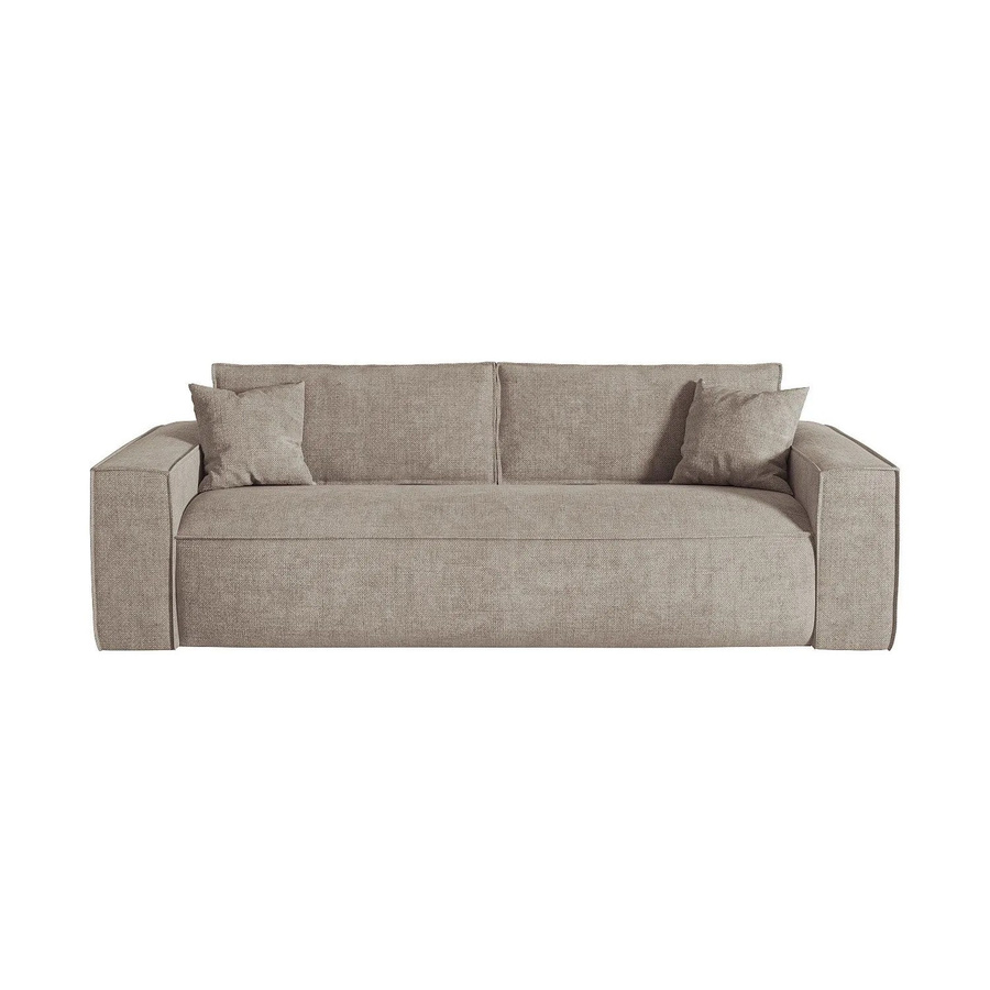 Vente-unique Schlafsofa Amelia in Taupe mit Stoffbezug und Memory-Schaum, Breite: 236 cm - Bild 2