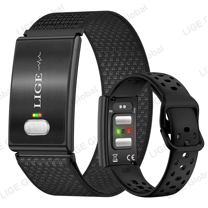 LIGE Smartwatch mit EKG, PPG und HRV zur Gesundheitsüberwachung in Schwarz - Bild 7