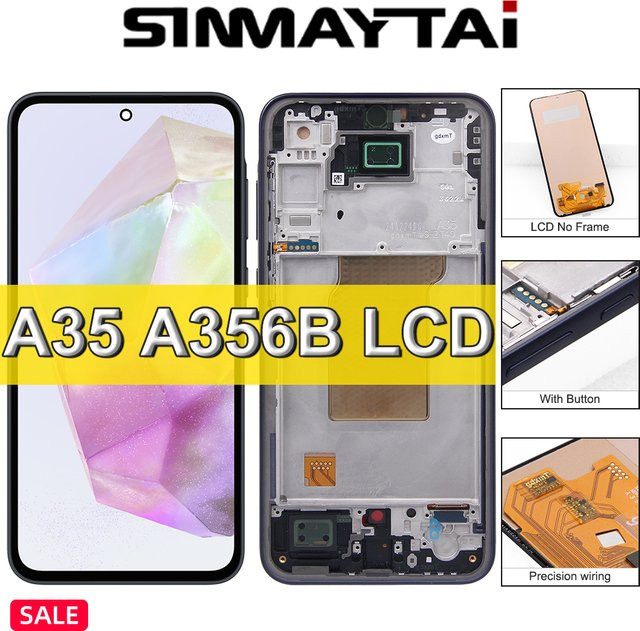 Samsung A35 5G LCD Display mit Touchscreen Digitizer Montage und Rahmen in Schwarz 6.6 Zoll - Bild 1