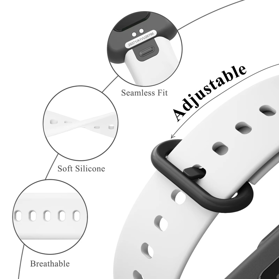 CAOWTAN Uhrenarmband Silikon, Weiß, Unisex - Bild 1