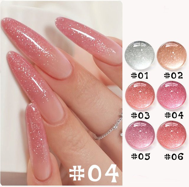 MIANEL Rose Broken Diamond Glitter Gel Nagellack, 12 ml, Rosa - Bild 1