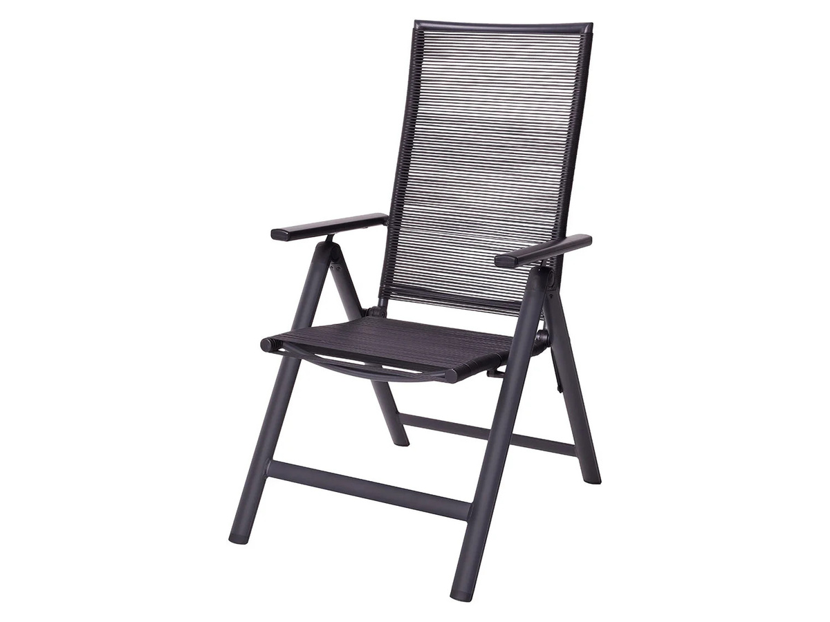 LIVARNO home Alu-Klappsessel Miami 2er Set in Anthrazit und Schwarz mit PE-Rope-Geflecht und Armlehnen - Bild 2