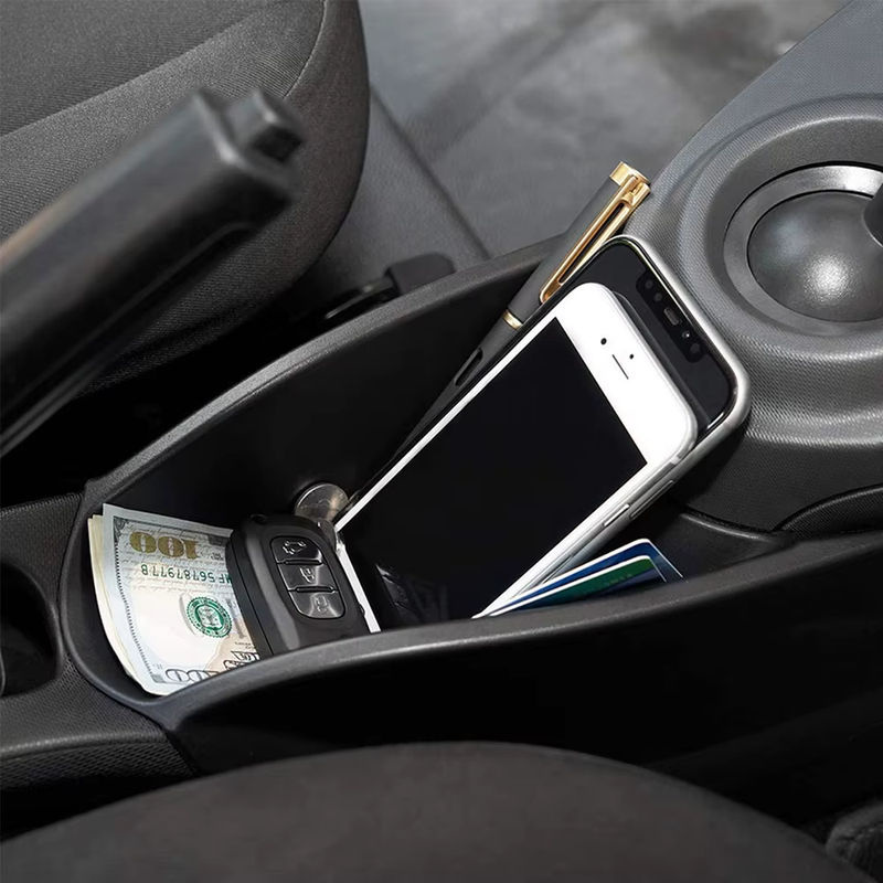 everso Mittelkonsolen-Aufbewahrungsbox mit Tabletthalter für Smart 453 Fortwo und Forfour 2015–2019, Schwarz - Bild 3