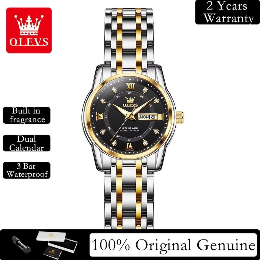 OLEVS Armbanduhr, Quarz, Edelstahl, Gold, Damen - Bild 2