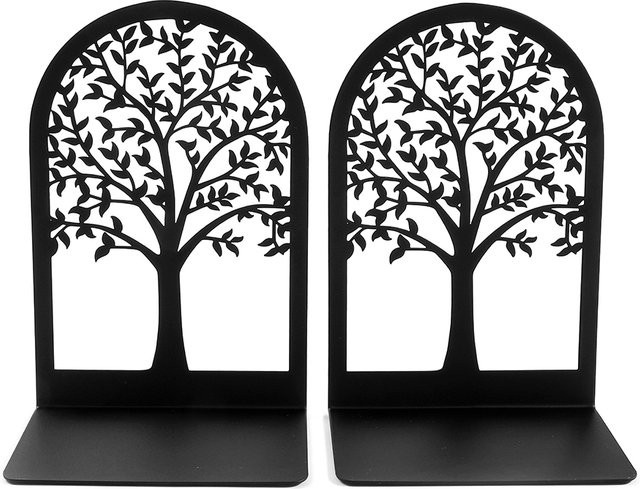 Black Tree of Life Buchstützen aus Metall in Schwarz für Büro und Zuhause - Bild 1