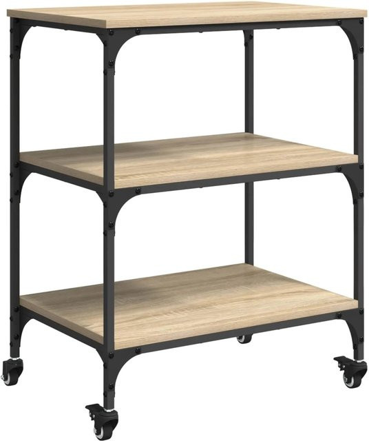 vidaXL Küchentrolley Sonoma-Eiche in Braun, B/T/H: 60 x 41 x 76 cm - Bild 1