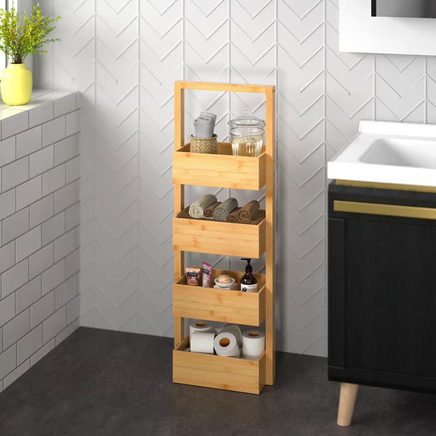 Casaria Badregal aus Bambus in Braun, B/T/H: 88 x 16 x 28 cm - Bild 2