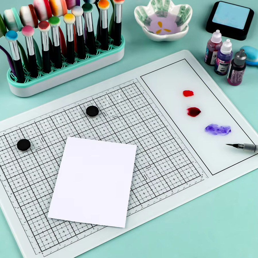 Magnetische Bastelmatte aus gehärtetem Glas mit Magneten, All-in-One Schneidefläche, Breite: 40 cm, Tiefe: 26 cm - Bild 4