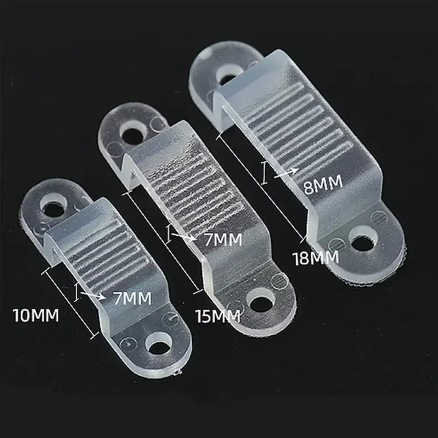 10 Stück YSRSAI LED Streifen Befestigungs Clips aus Kunststoff für 10-18mm Breite, transparente LED Stecker Verschluss Schnalle für 5050 2835 RGB LED Streifen - Bild 3