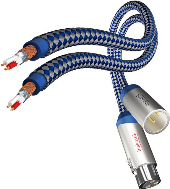 in-akustik Stereo XLR-Kabel blau/silber, Länge: 0,75 m - Bild 1