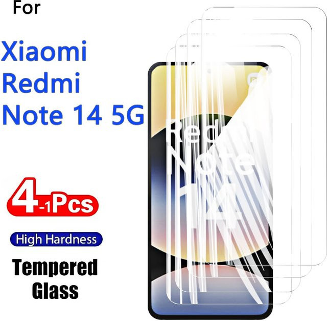 Displayschutzfolien aus gehärtetem Glas für Xiaomi Redmi Note 14 5G, 6,67 Zoll, transparent, kratzfest, 1–4 Stück - Bild 1