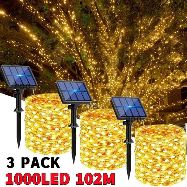 Wasserdichte LED Solar Lichterkette Twinkle in Warmweiß für Garten und Outdoor-Dekoration - Bild 1