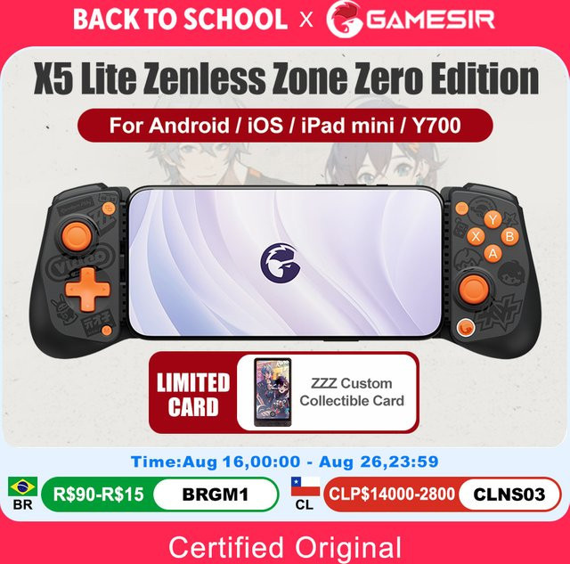 GameSir X5 Lite Zenless Zone Zero Edition Mobiles Gamepad für iPhone, Android und iPad Mini sowie Y700 Tablet in Schwarz und Weiß - Bild 1