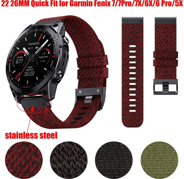ANBEST Uhrenarmband Nylon, 22 26 mm, Schwarz, Unisex - Bild 1