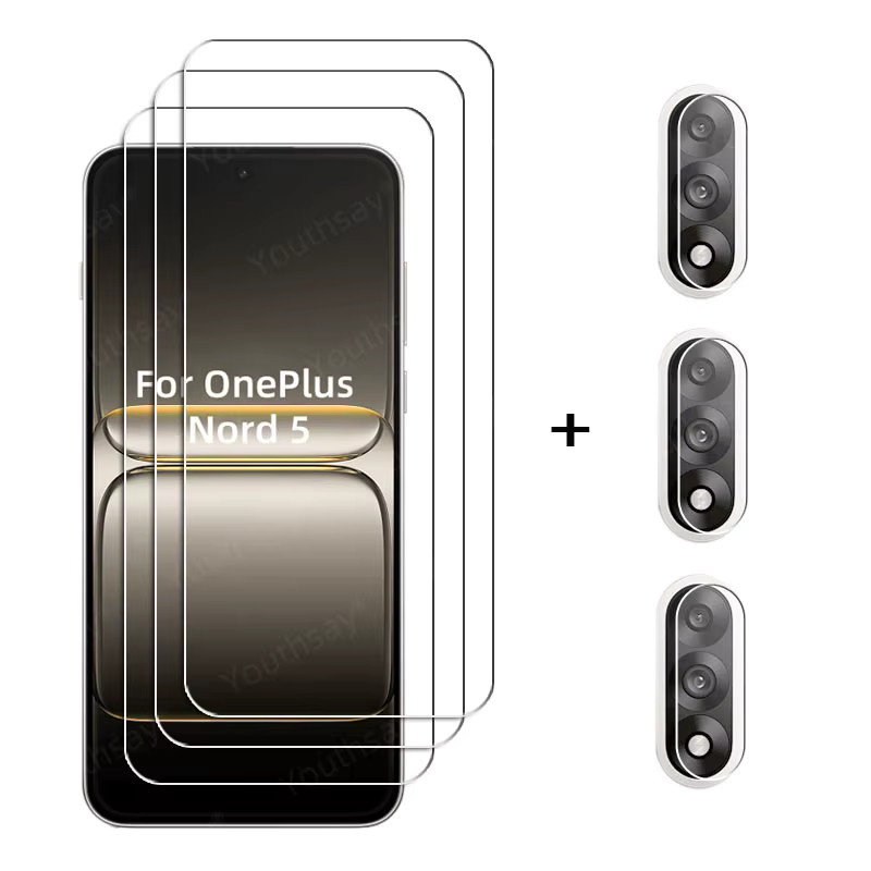 6in1 Schutzset für OnePlus Nord 5 mit gehärtetem Glas Displayfolie und Kameraschutz in Transparent - Bild 5