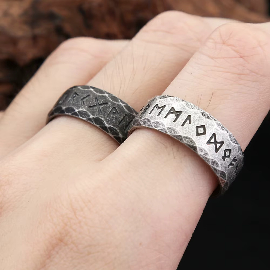 NORTHMAN Ring Edelstahl, Silber, Vintage, Unisex - Bild 3