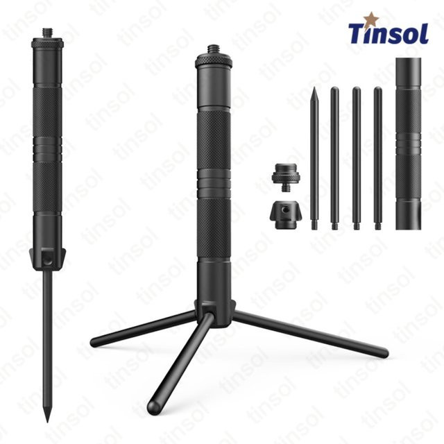 TINGBAI Aluminium Laternenständer Schwarz, faltbares Camping-Stativ für Lampen, Kameras und Handys - Bild 1