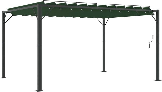 vidaXL Gazebo mit Lamellendach in Grün, B/T/H: 401 x 307 x 214 cm - Bild 1