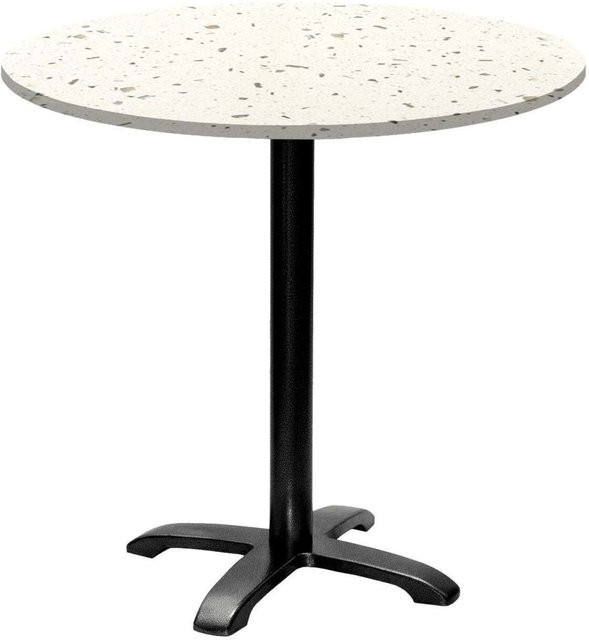 RestooTab Tisch Bazila rund mit Terrazzo Platte und schwarzem Gestell, Farbe Schwarz/Weiß, H: 74 cm, Ø: 80 cm - Bild 1