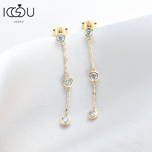 IOGOU Ohrringe, Moissanit, 925 Silber, Damen - Bild 1