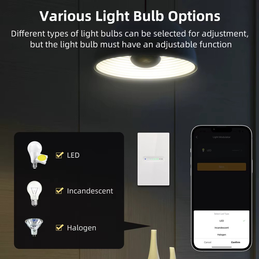 AVATTO Smart WLAN Dimmer-Schalter mit Touch-Panel in Weiß, kompatibel mit Tuya, Alexa und Google Home - Bild 4