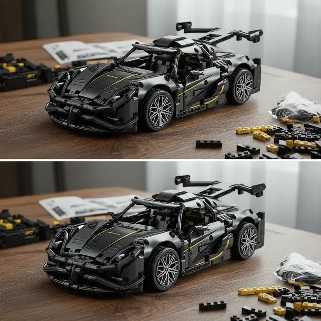 HUATEC Technischer Schwarz Rennwagen, Bausteine, Spielzeug - Bild 1