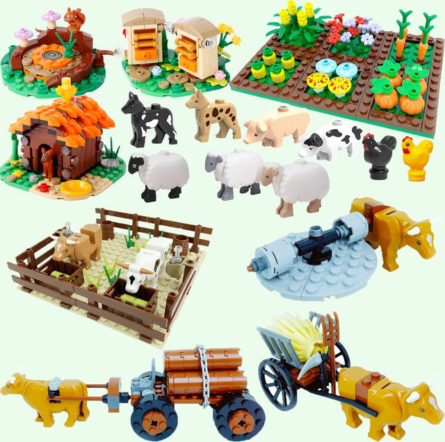 BRICKPANDA MOC Bauernhof Bausteine, Bunt / Mehrfarbig - Bild 1