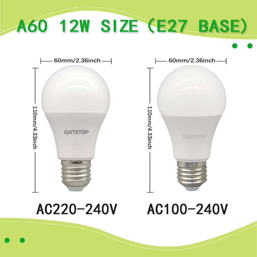 Gatetop LED Glühbirne E27 RA80 12W Tageslicht - Bild 2