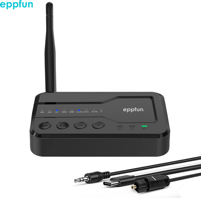 eppfun Auracast LE Audio Transmitter LC3 Bluetooth 5.4 Audio-Sender mit geringer Latenz USB-C Stereo-Adapter in Schwarz - Bild 1