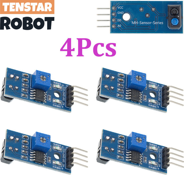 TENSTAR ROBOT TCRT5000 Infrarot Reflektierende Sensor IR Lichtschranke Linie Track Modul Set, Blau - Bild 1