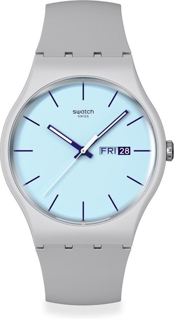 Swatch Armbanduhr, Kunststoff, Grau, Herren - Bild 1