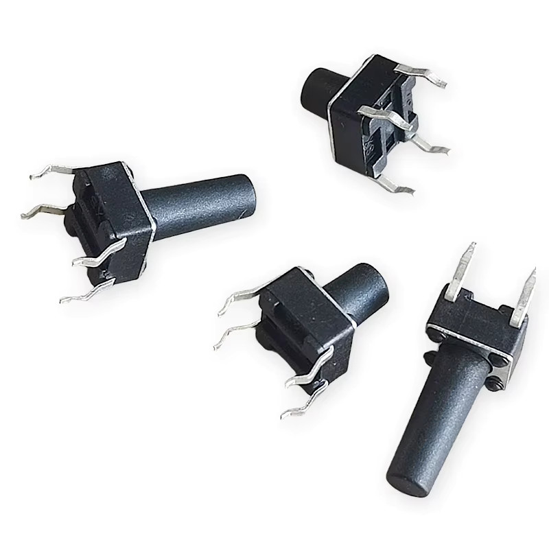 100 Stück Takt Schalter 6x6 mm in Schwarz mit 4 Pin Micro Push Button, Höhe: 10 mm - Bild 2