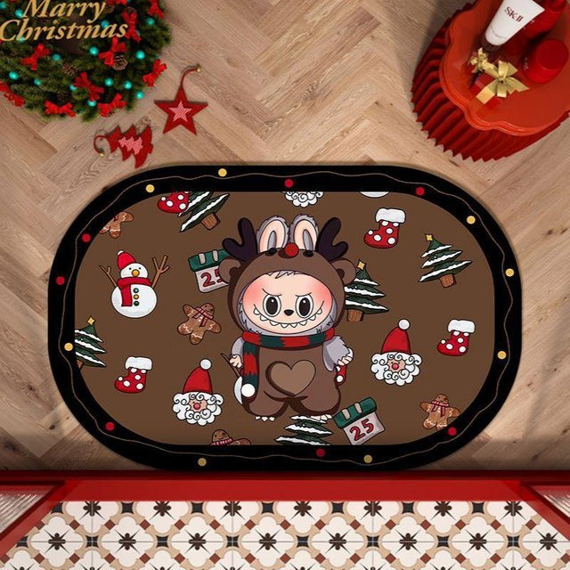 Saugfähige und rutschfeste Weihnachts-Badematte von Yiran Furniture mit Cartoon-Design, B/B: 40 x 60 cm, Mehrfarbig - Bild 1