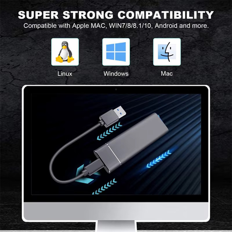Congdi M.2 NGFF SSD-Gehäuse mit USB Typ C Gen1 5 Gbit/s in Grau - Bild 5