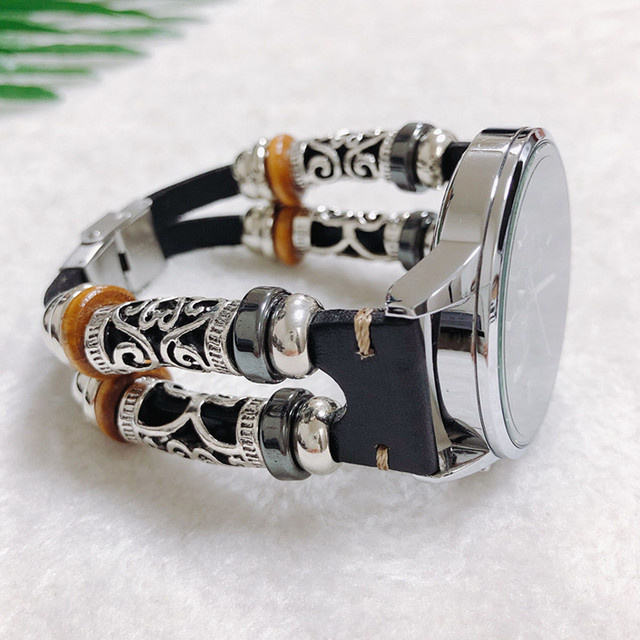 Uhrenarmband Leder, Schwarz, Unisex - Bild 1