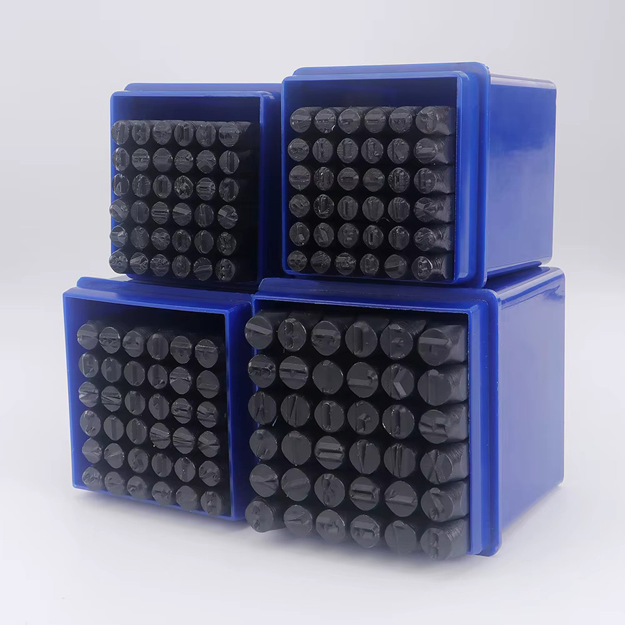 QJH 36-teiliges Set Professionelles Zahlen- und Buchstaben-Stempelwerkzeug aus Kohlenstoffstahl in Blau für Metall und Kunstleder - Bild 2