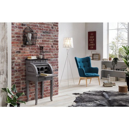 SIT Sekretär SPA aus Akazienholz in Grau, B: 55 cm, H: 100 cm - Bild 2