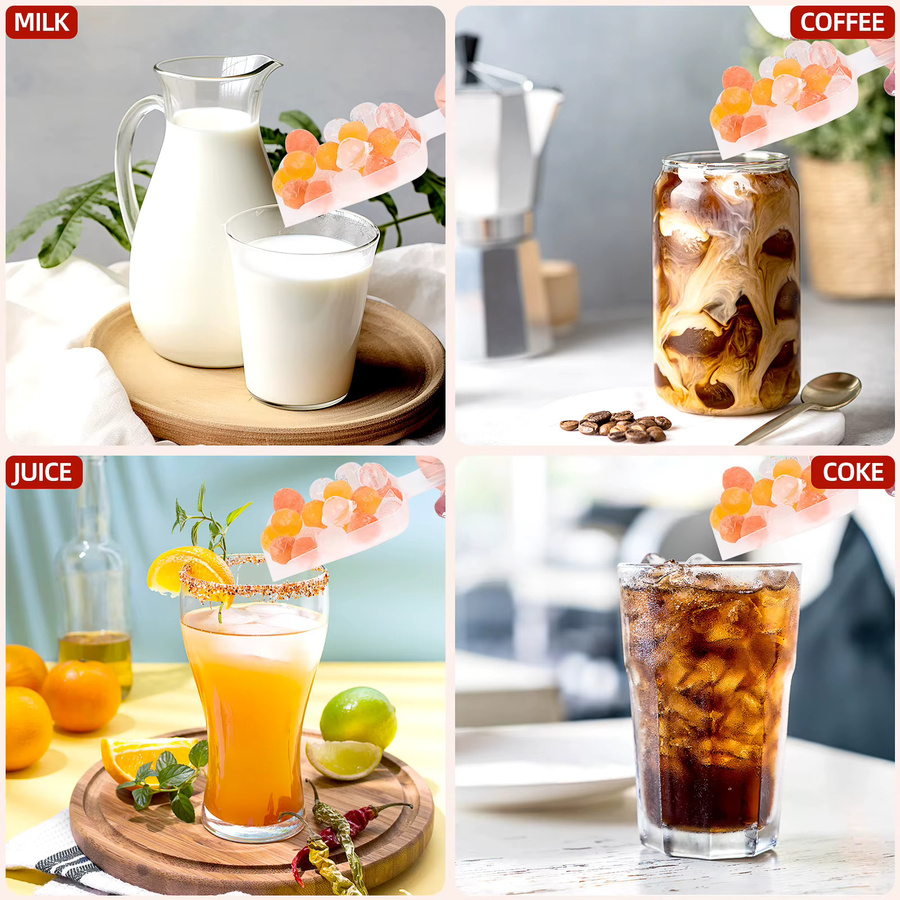 YOCITY Mini-Eiswürfelform aus Silikon mit 104 Löchern für runde Eiskugeln, Gelb - Bild 2