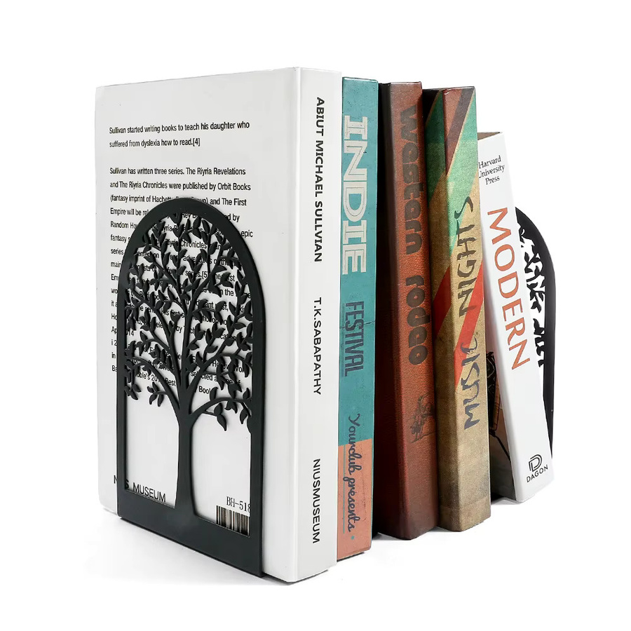 Black Tree of Life Buchstützen aus Metall in Schwarz für Büro und Zuhause - Bild 5