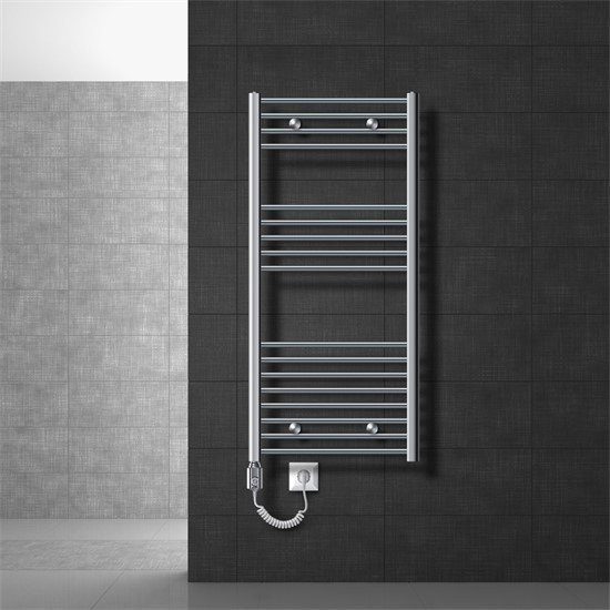 LuxeBath Elektrischer Badheizkörper Sahara in Chrom mit Heizstab 900W, B/H: 60 x 120 cm - Bild 1