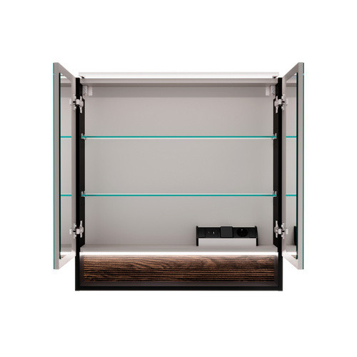 Fackelmann Spiegelschrank B.Paris in Schwarz Matt und Eiche-Optik, B/H/T: 70 x 71,8 x 15,6 cm - Bild 3