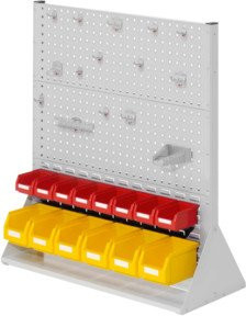 Kappes Stellwand RasterPlan Gr. 3 doppelseitig in RAL 7035 Grau mit Ausstattung 2, B/T/H: 110 x 100 x 43 cm - Bild 1