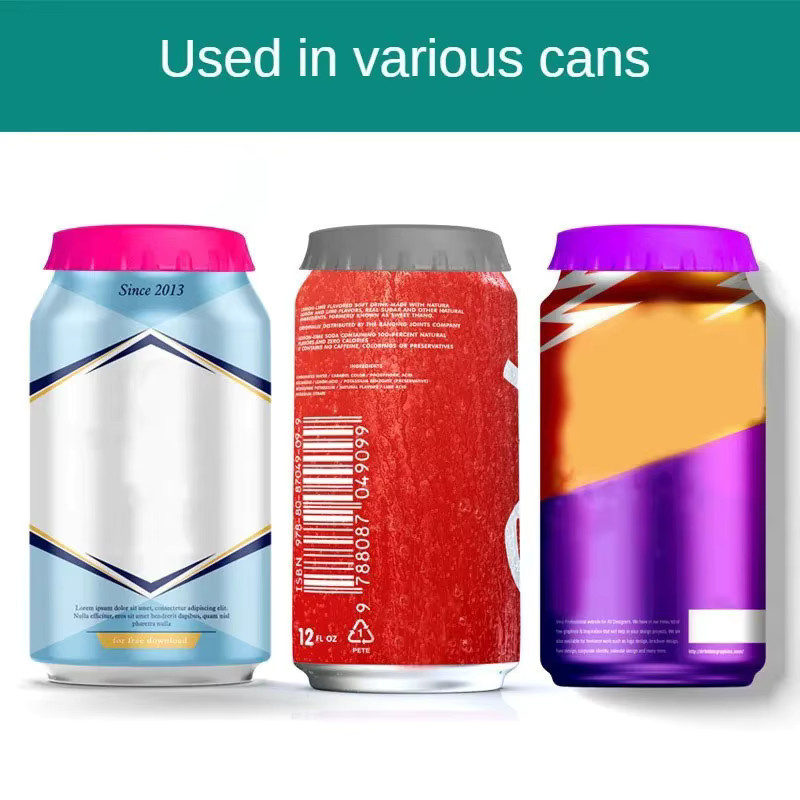 SUNFILI Silikon Getränkedosen Deckel grau, auslaufsicherer wiederverwendbarer Verschluss für Soda, Bier und Saft - Bild 2