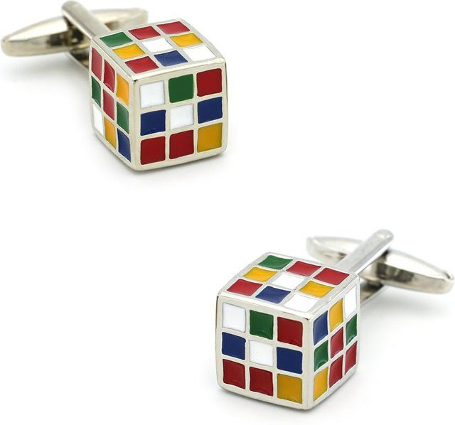 Igame Manschettenknöpfe, Rubik's Cube Design, Messing, Herren, Mehrfarbig - Bild 1