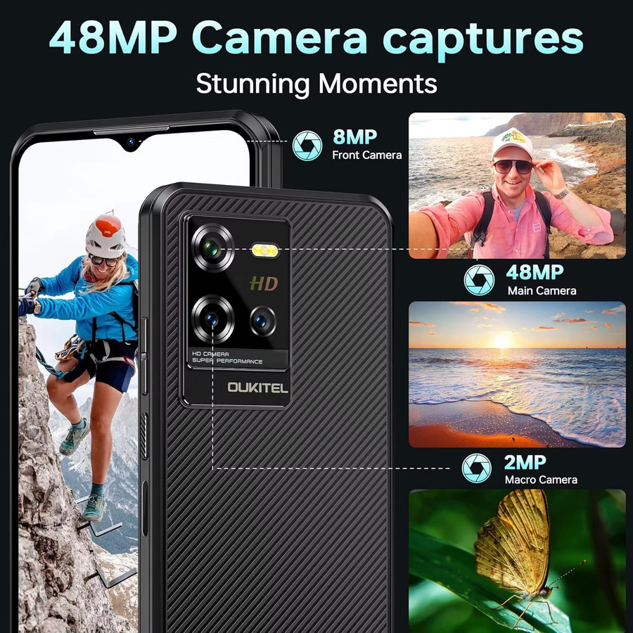 Oukitel WP50 5G Smartphone Android 14, 256 GB ROM, 16 GB RAM, 6,6 Zoll HD+ Display, Schwarz - Bild 5